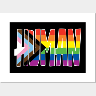 Human Pride Progress Flag Posters and Art